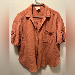 Sézane pink button up size 34